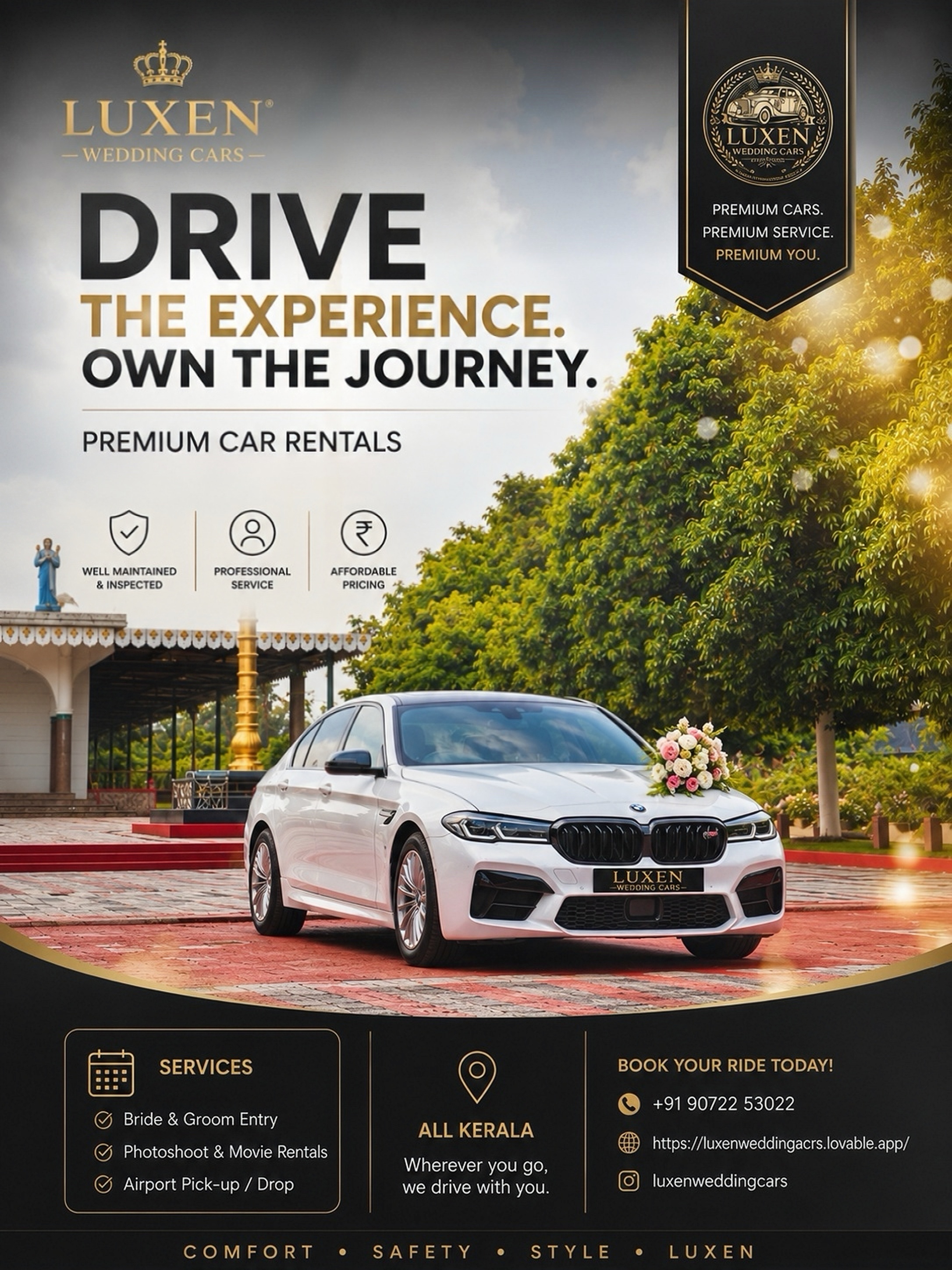 Luxen Wedding Cars poster design