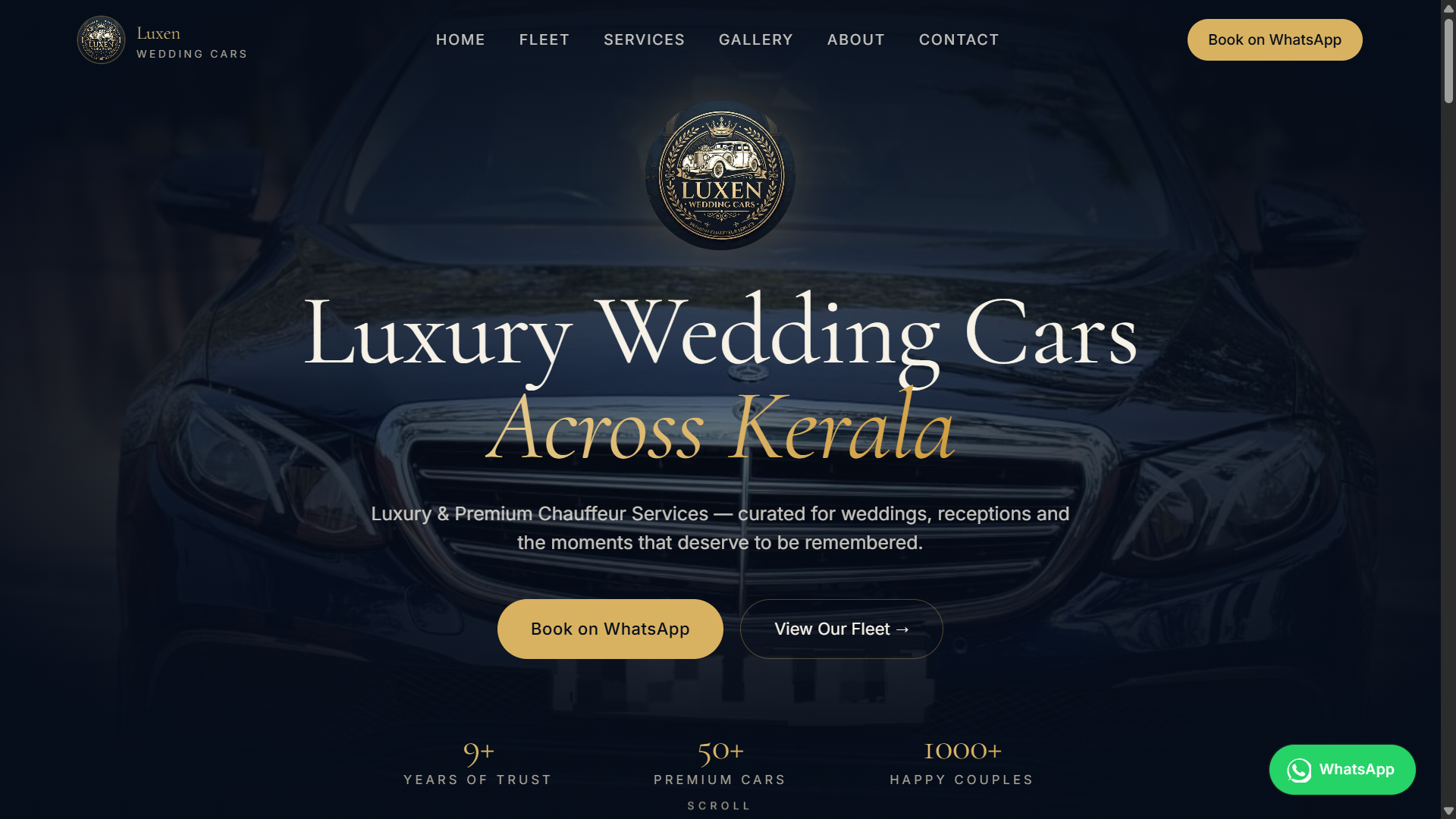 Luxen Wedding Cars website mockup